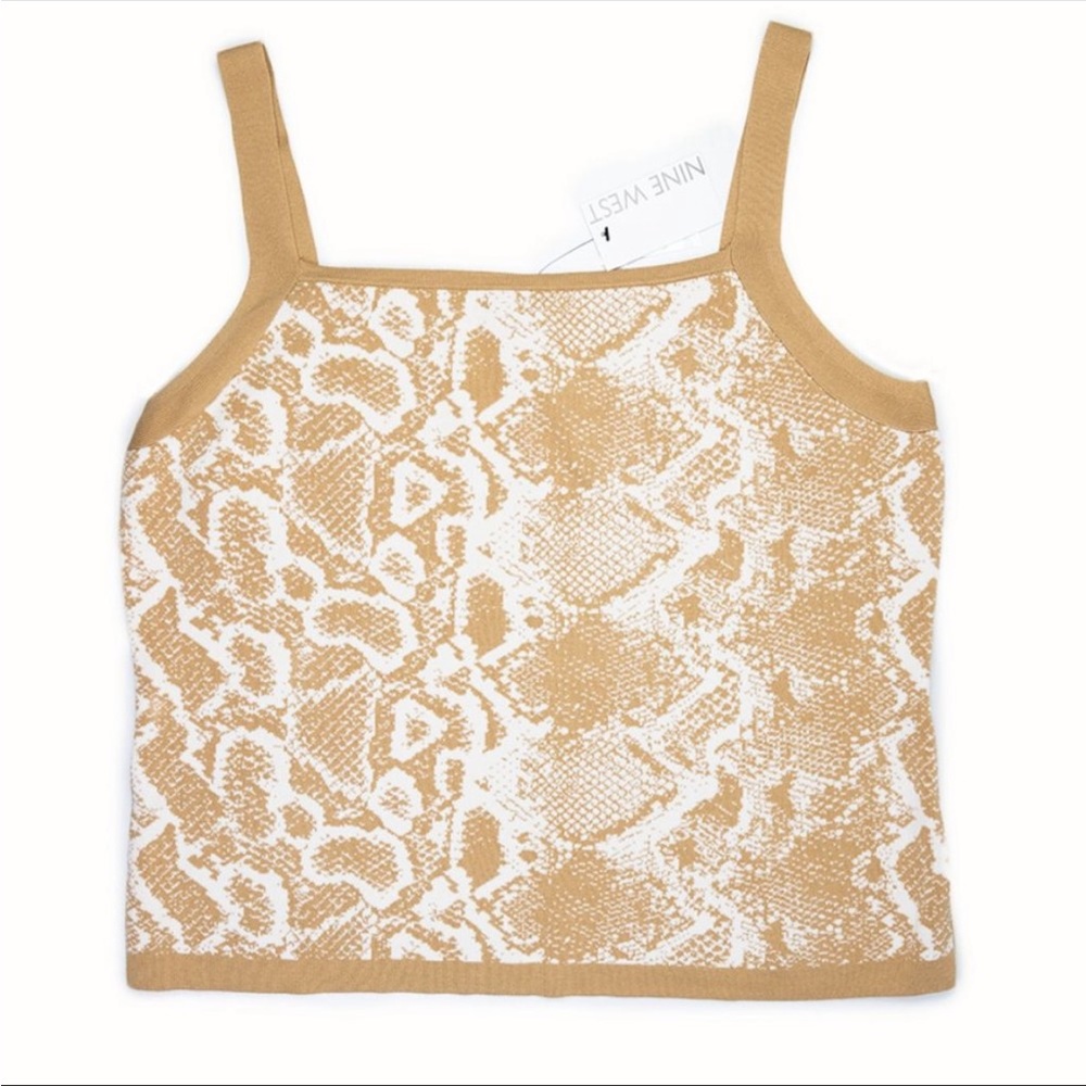 Nine West Square Neck Python Sweater Tank Sleeveless XXL - Picture 3 of 7